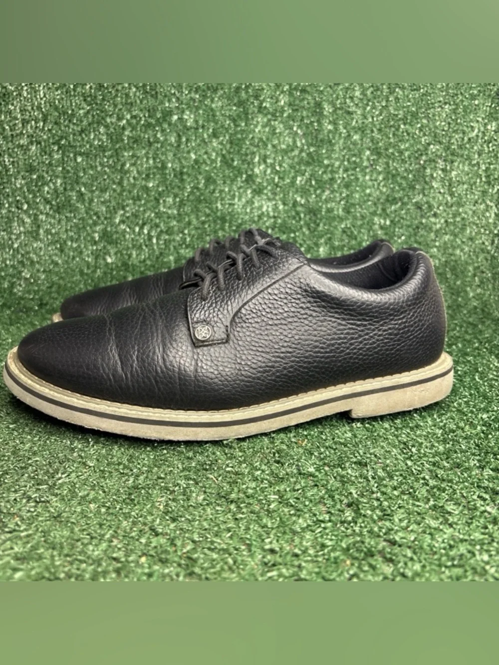 G/Fore G4‎ Gallivanter Golf Shoes Men's 8.5 Onyx Black Leather Lace Up